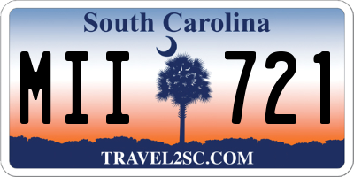 SC license plate MII721