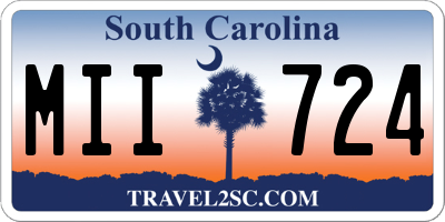SC license plate MII724