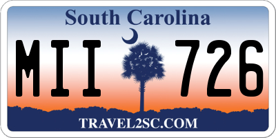 SC license plate MII726