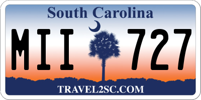SC license plate MII727