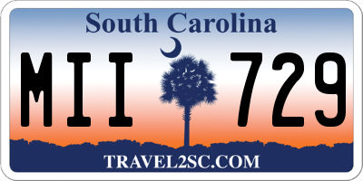 SC license plate MII729