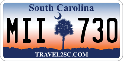 SC license plate MII730