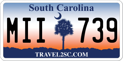 SC license plate MII739