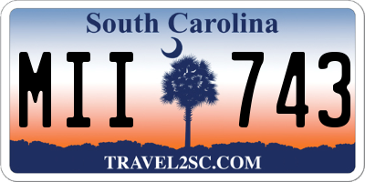 SC license plate MII743