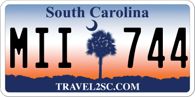 SC license plate MII744