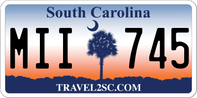 SC license plate MII745