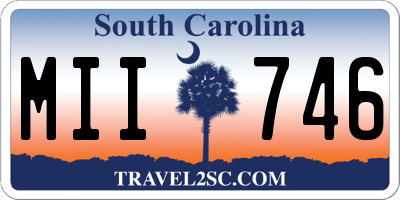 SC license plate MII746