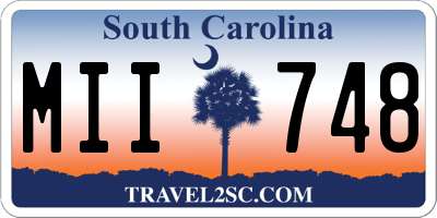SC license plate MII748