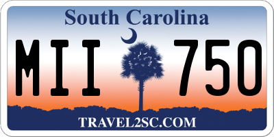SC license plate MII750