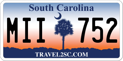 SC license plate MII752