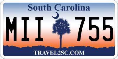 SC license plate MII755