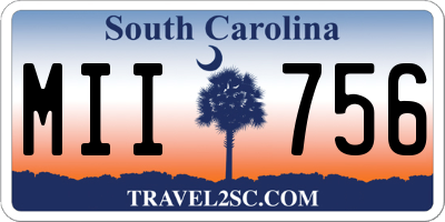 SC license plate MII756