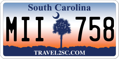 SC license plate MII758