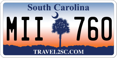 SC license plate MII760
