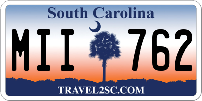 SC license plate MII762