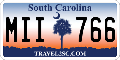SC license plate MII766