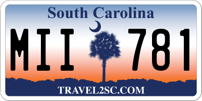 SC license plate MII781