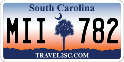 SC license plate MII782
