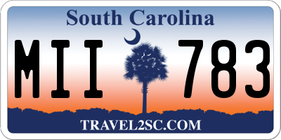 SC license plate MII783