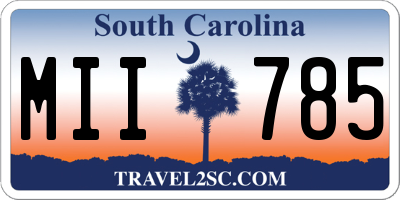SC license plate MII785