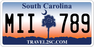 SC license plate MII789