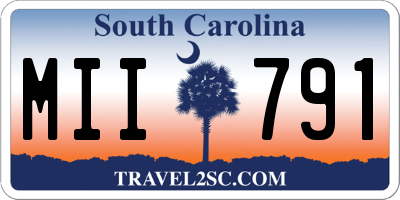 SC license plate MII791