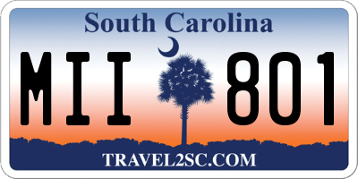 SC license plate MII801