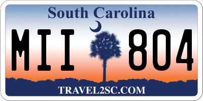 SC license plate MII804
