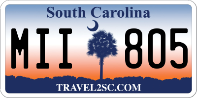 SC license plate MII805