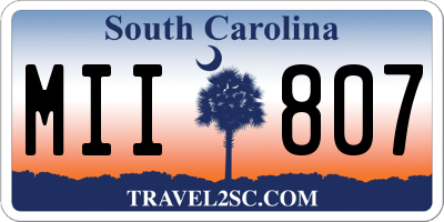 SC license plate MII807