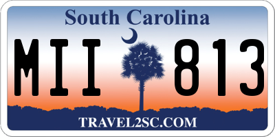 SC license plate MII813