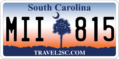 SC license plate MII815