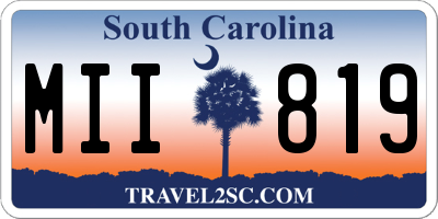 SC license plate MII819