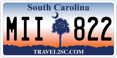 SC license plate MII822