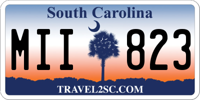 SC license plate MII823