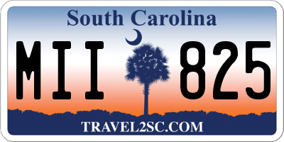 SC license plate MII825