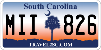SC license plate MII826