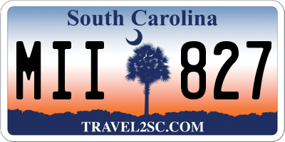 SC license plate MII827
