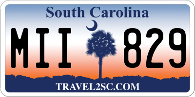 SC license plate MII829