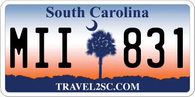 SC license plate MII831