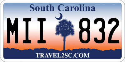 SC license plate MII832