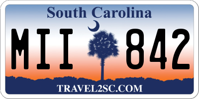 SC license plate MII842