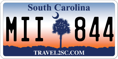 SC license plate MII844