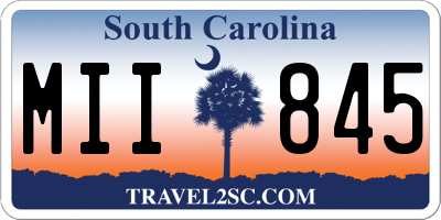 SC license plate MII845