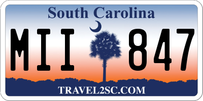 SC license plate MII847