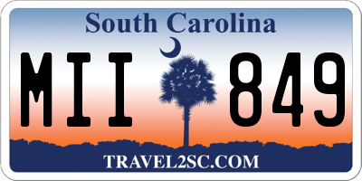 SC license plate MII849