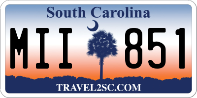 SC license plate MII851