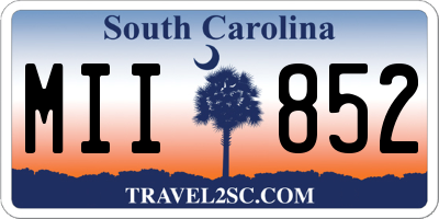 SC license plate MII852