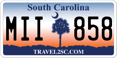 SC license plate MII858
