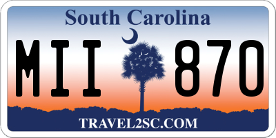SC license plate MII870